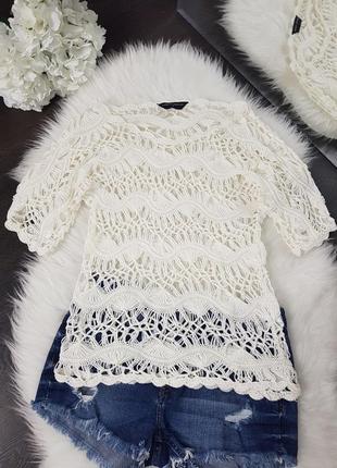 Блуза крючком с коротким рукавом