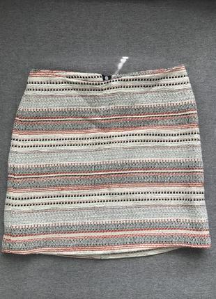 Твидовая юбка в стиле этно с натуральной подкладкой