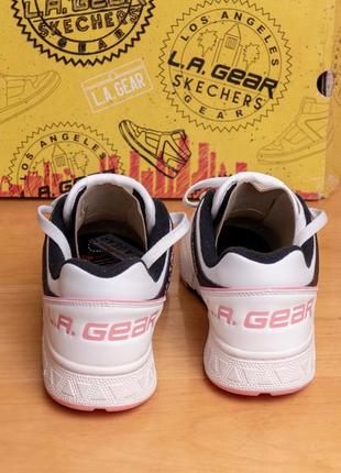 Оригинал! женские белие кожаные кроссовки skechers la gear  slammer low us9/eur39/26см7 фото