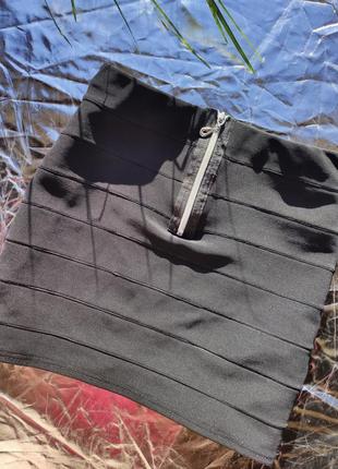 Бандажная чёрная мини юбка xs2 фото