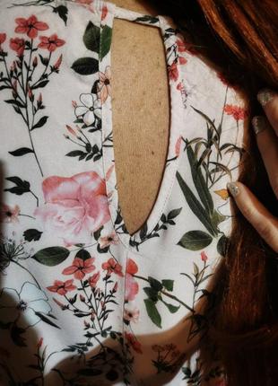 Блуза из вискозы в принт цветы гербарий футболка dorothy perkins8 фото