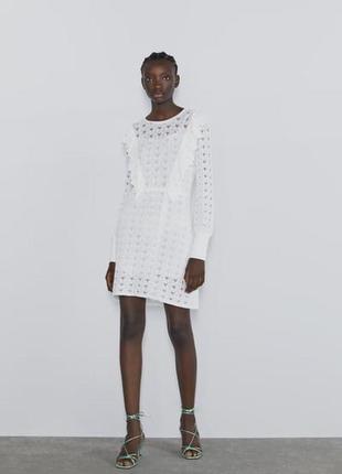 Ажурное платье кроше zara рр m