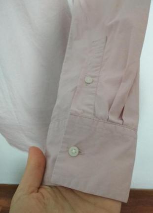 ..100% котонфирменная котоновая рубашка оверсайз пыльно розовая приспущены рукава супер качество !!!2 фото