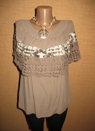 Коричнева тонка блуза - жатка,італія.