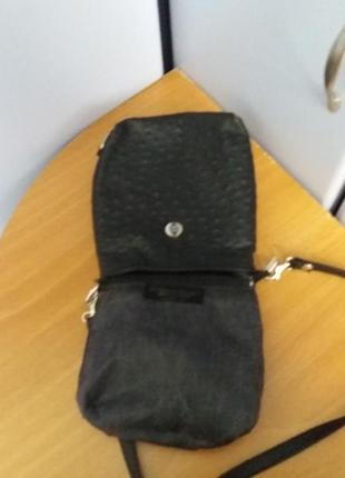 Двухсторонняя сумочка кроссбоди из страусиной кожи италия6 фото