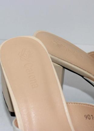Шлепанцы женские кожаные на удобном каблуке7 фото
