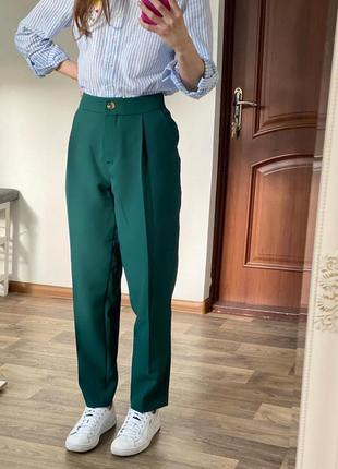 Шикарные брюки зелёного цвета new look1 фото