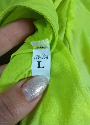 Яркая неоновая блуза,салатовая блузка шифонновая5 фото