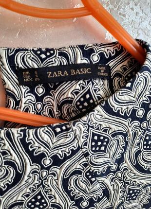 Zara  жаккардовое мини платье в цветочный принт10 фото