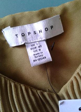 Топ блуза майка гофре горчичного цвета topshop р 124 фото