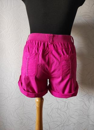 Стильные ярко-розовые натуральные шорты на резинке от  george, хлопок, коттон5 фото