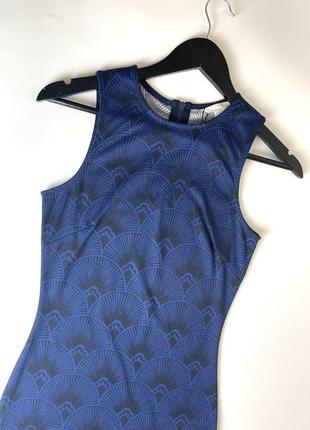 Длинное приталенное платье по фигуре размер xs s темное синее платье весна лето h&m3 фото