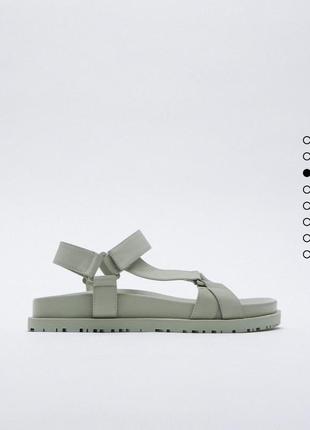 Сандали босоножки летние zara оригинал хаки