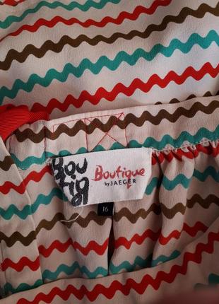 Премиум класса шелковая юбка  в разноцветную полоску boutique by jaeger  (размер 14-16)4 фото
