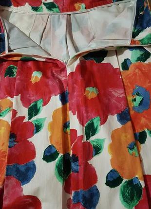 Юбка катоновая с двумя боковыми карманами  в яркий цветочный принт бренд belle vere6 фото