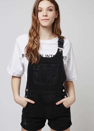 Крутий комбінезон topshop moto джинсовий графіт варіння з потертостями2 фото