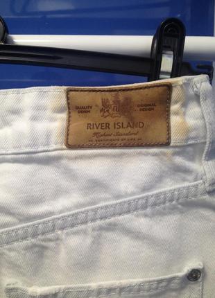 Крутые белые шорты с потёртостями river island6 фото