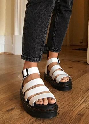 Dr martens sandals blaire white белые босоножки/сандали мартинс на платформе