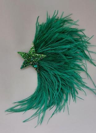 Брошь звезда зелёная