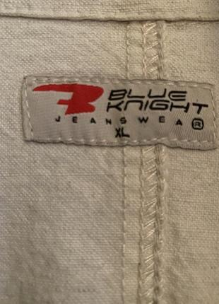 Белый льняной пиджак blue knight