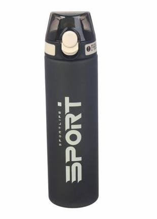 Бутылка спортивная пластиковая 26.5 cм 700 мл с ремешком, 67-1093