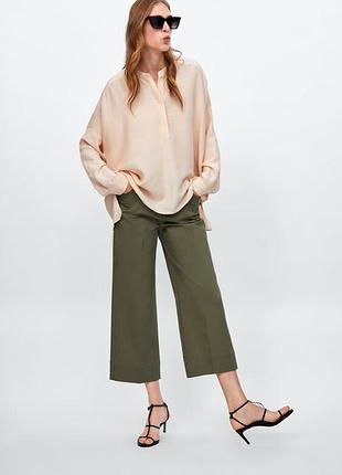 Льняная асиметрическая блузка zara