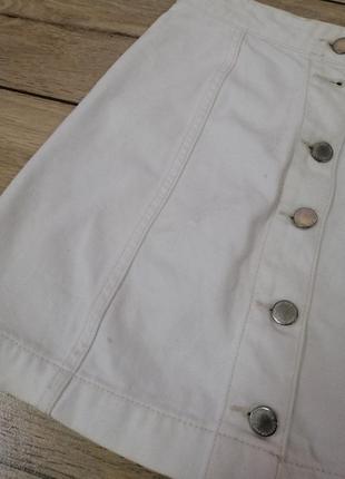 Белая джинсовая юбка спідниця topshop moto3 фото