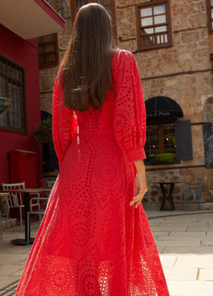 Червона сукня на гудзиках3 фото