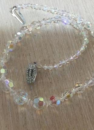 Чешское стекло фирменные винтажные бусы винтажная застежка оригинал2 фото