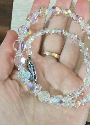 Чешское стекло фирменные винтажные бусы винтажная застежка оригинал4 фото