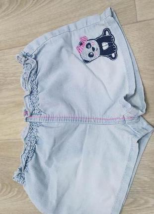 Джинсовые шорты для девочки verwaschenem jeans на 3-5 лет