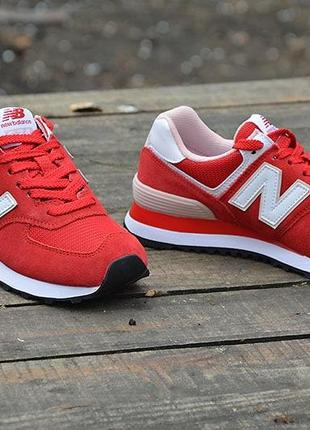 Оригинал new balance кроссовки женские красные 574 мод  wl574vdr нью беланс5 фото