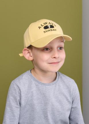 Детская кепка, бейсболка пастельно желтого цвета1 фото