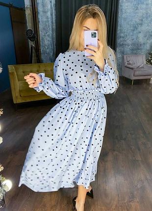 Сукня софт міді турецький софт горох