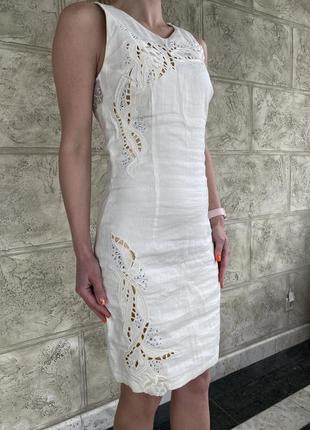 Літній біле плаття сарафан льон sassofono