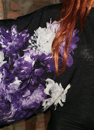 Сукня river island принт квіти туніка блуза стрейч трикотажне міні короткий4 фото