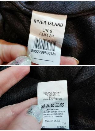 Сукня river island принт квіти туніка блуза стрейч трикотажне міні короткий5 фото