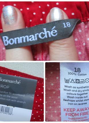 Шикарные хлопковые лёгкие летние капри батал  в горох высокая посадка bonmarche британия.9 фото