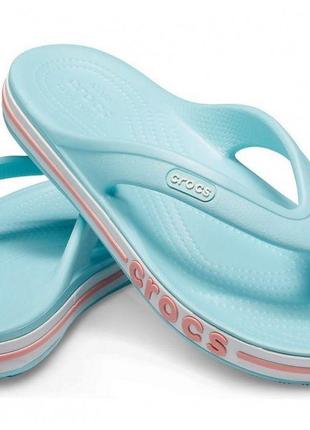 Кроксы crocs bayaband flip вьетнамки мятно голубые 36-39