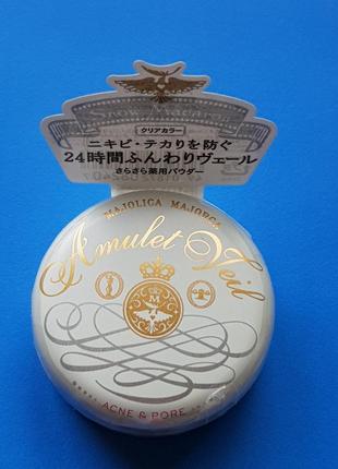 Лікувальна компактна пудра проти акне 24 години amulet veil shiseido японія4 фото