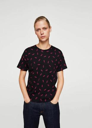 Mango футболка чёрная xs 34 42 манго новая