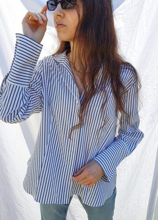 Рубашка сорочка оверсайз в полоску базовая классика