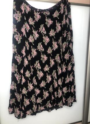 Шифоновая  юбка плистрованая плиссе двухсторонняя большого розмера батал двухсторонняя