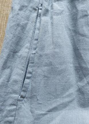 Легкое платье  со смеси льна с v образным вырезом и рядом пуговиц cotton town5 фото