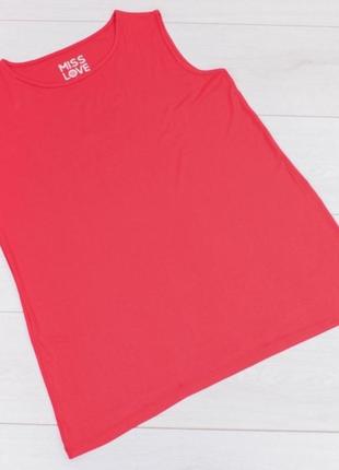 Стильная красная футболка майка туника большой размер батал оверсайз3 фото
