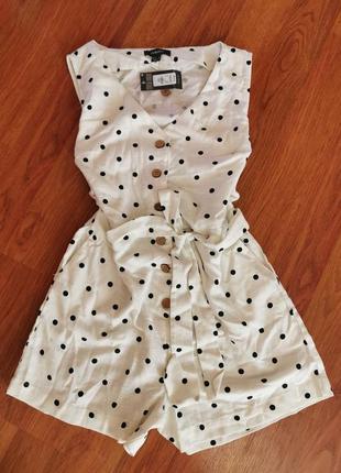 Ромпер в гороха комбинезон в горошек коттон