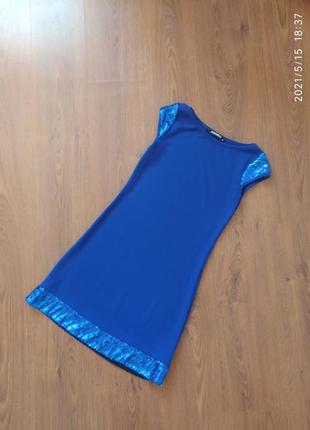 Сукня жіноча з паєтками. тепле плаття. плаття. синє плаття, плаття нарядне. туніка. плаття