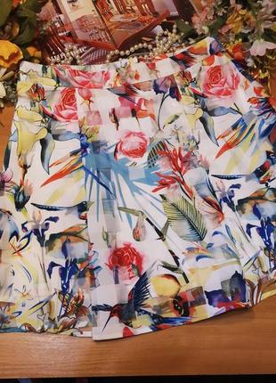 Краса неймовірна! шикарнейша юбочка в яскравий зд квітковий принт. л нова