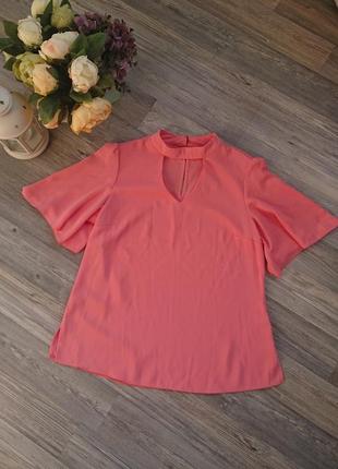 Шикарная женская блуза с чекером цвет коралл блузка блузочка кофточка1 фото