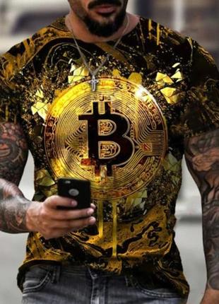 Чоловіча футболка c принтом вitcoin.